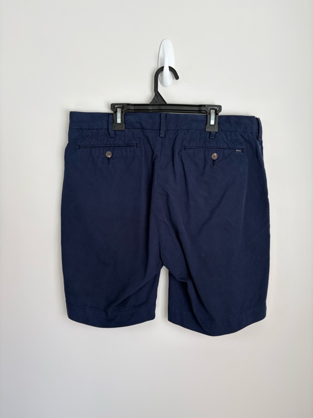 POLO RALPH LAUREN Navy Chino Pima Cotton Straight Shorts Mens 34 Preppy Summer - Picture 2 of 5